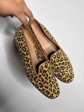 Stubbs & Wootton Leopard Print Slip-On Loafers - Brown & Yellow